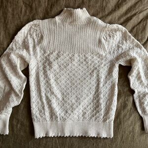 Dôen Minou Pointelle Turtleneck in Silk Alpaca